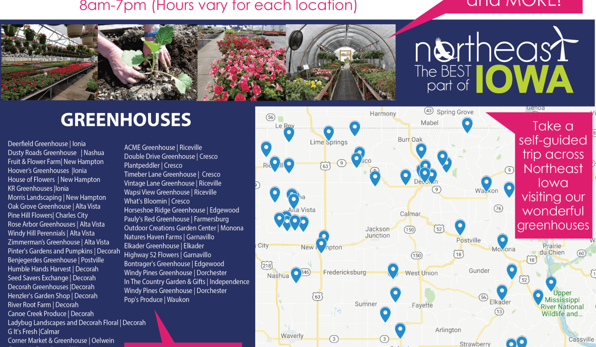 Post Photo for Northeast Iowa Greenhouse Tour for April 26-28th, 2019